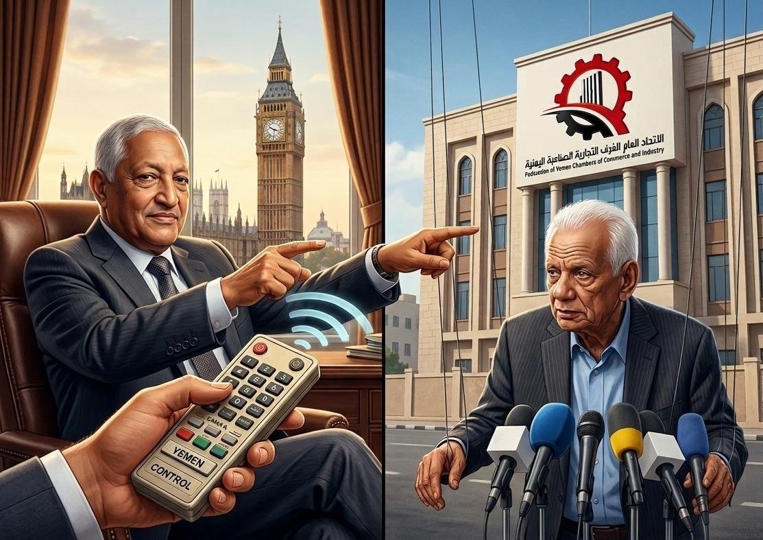 15 عامًا من الإدارة عن بُعد.. كيف تحول اتحاد الغرف التجارية اليمنية في صنعاء إلى إمبراطورية خاصة تُدار من لندن بالريموت كنترول؟